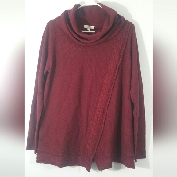 Croft & Barrow Cowl Neck Oversized Pullover Sweater. Cable Knit Hem. Size Medium - Picture 1 of 8